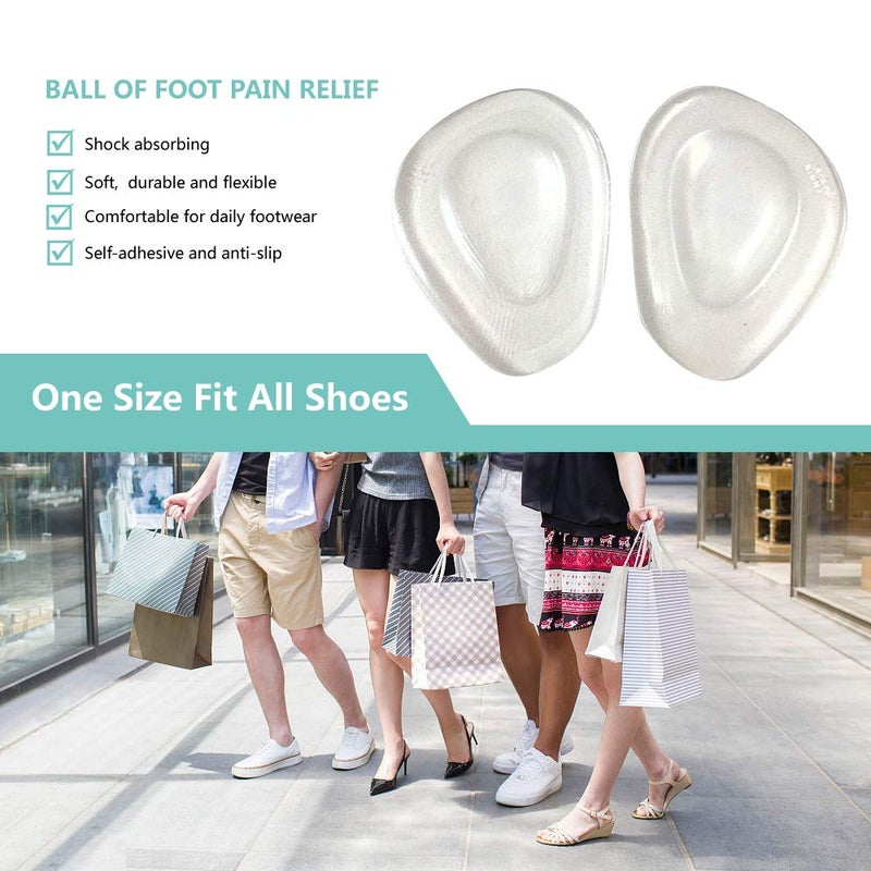 Temiart Ball of Foot Cushions Metatarsal Pads for Women Men Soft Gel Insoles Supports Forefoot Cushioning, Pain Relief Morton's Neuroma Foot Pads (4 Pair) - Image 4